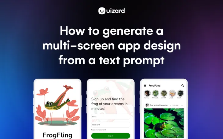 How to generate a multi-screen app design from a text prompt