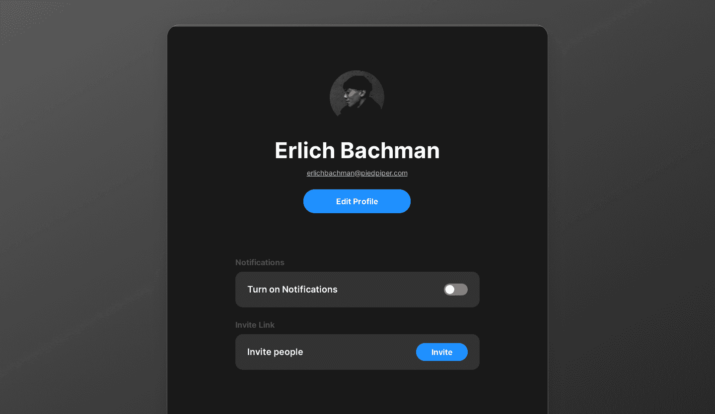 productivity app design template profile screen