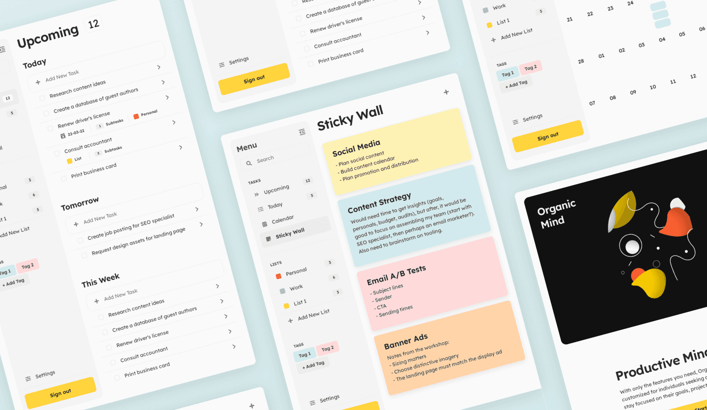 to do list tablet app design template summary