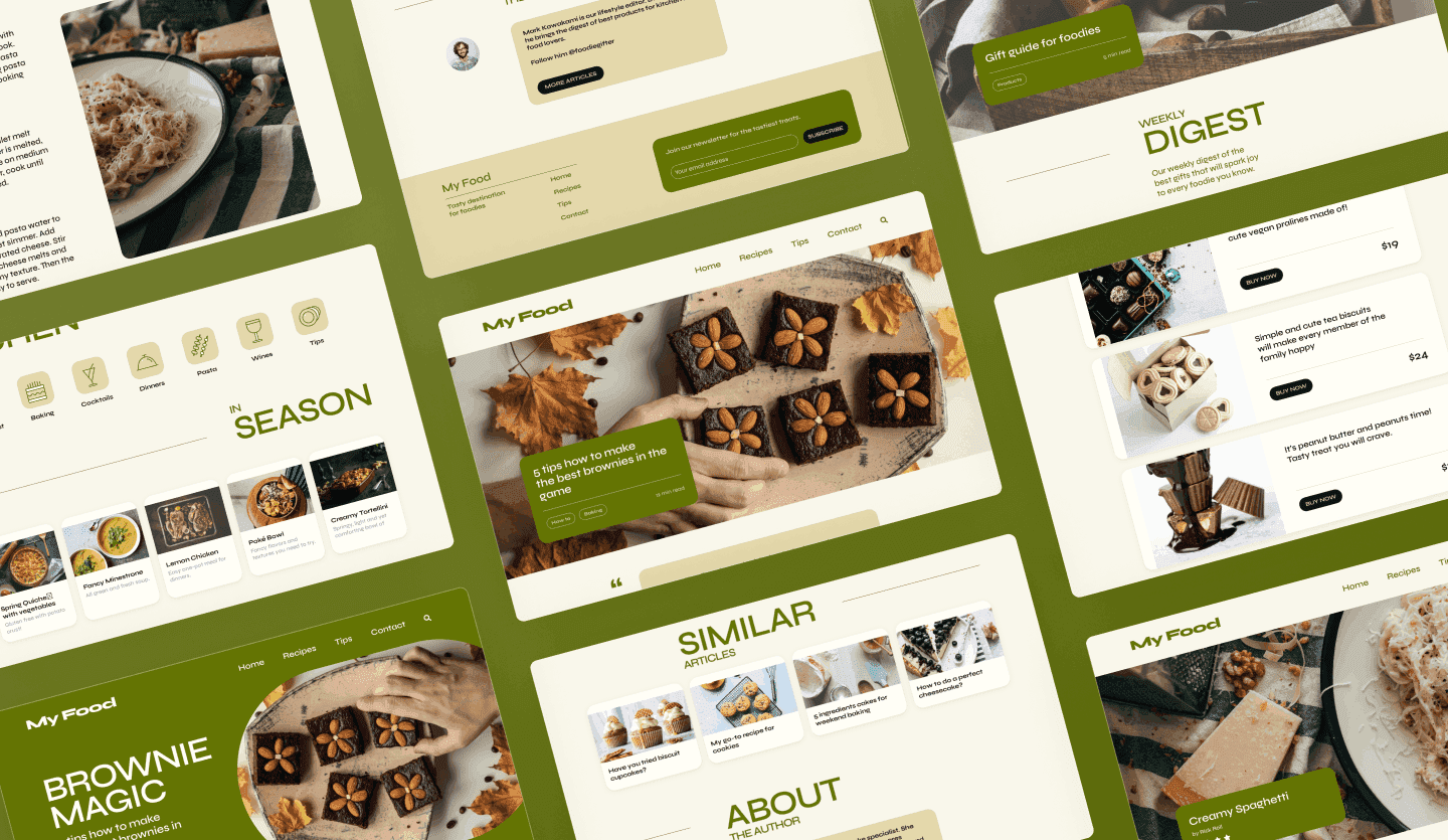 food blog website design template summary