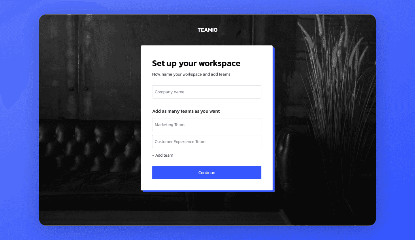 team messaging app design template onboarding screen