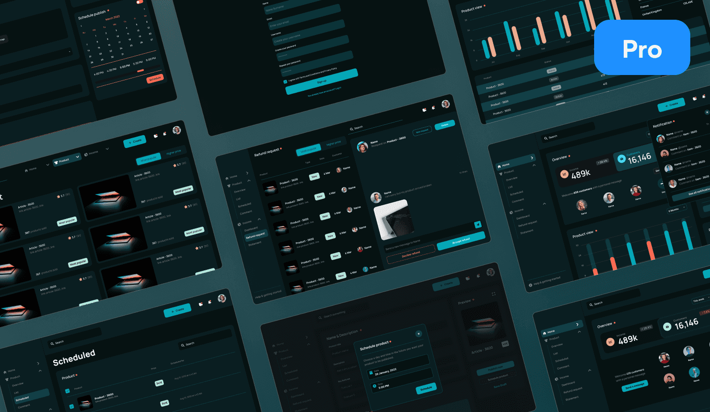 E-commerce dashboard dark mode web app template