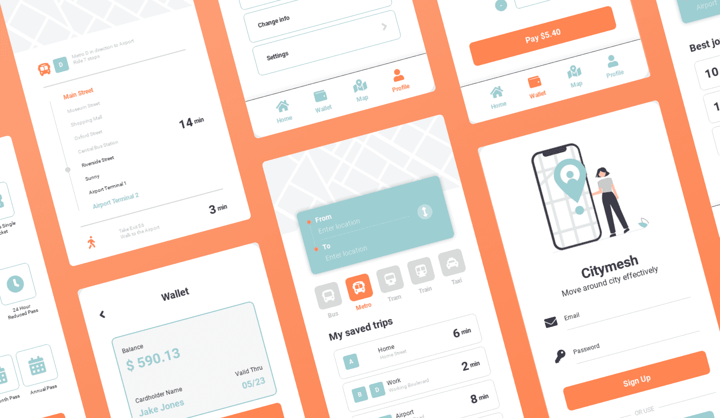 transport app design template summary