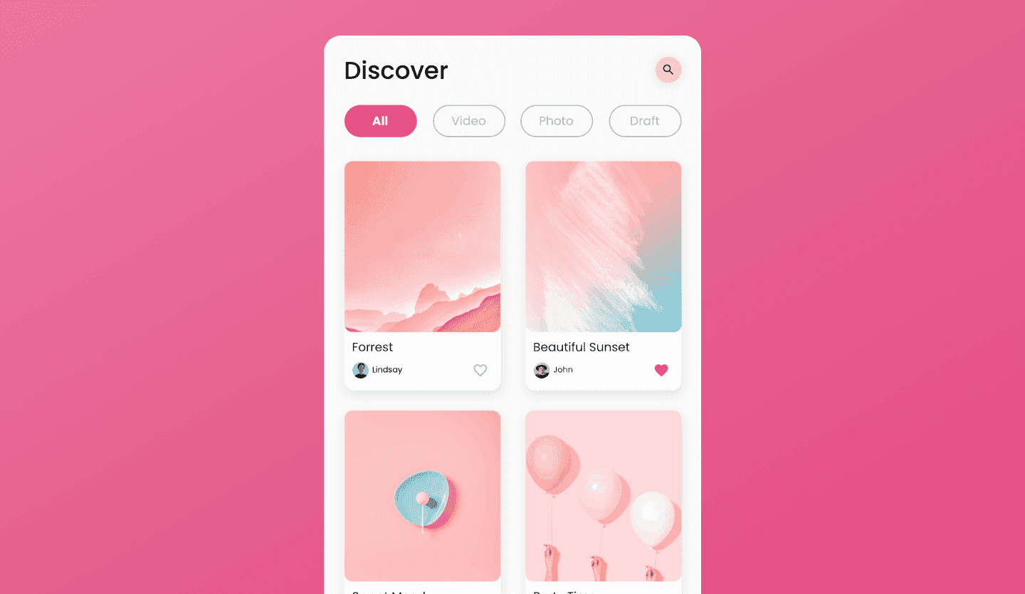 photo app template discover design