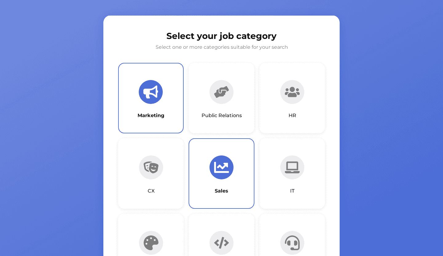 job app design template job onboarding screen