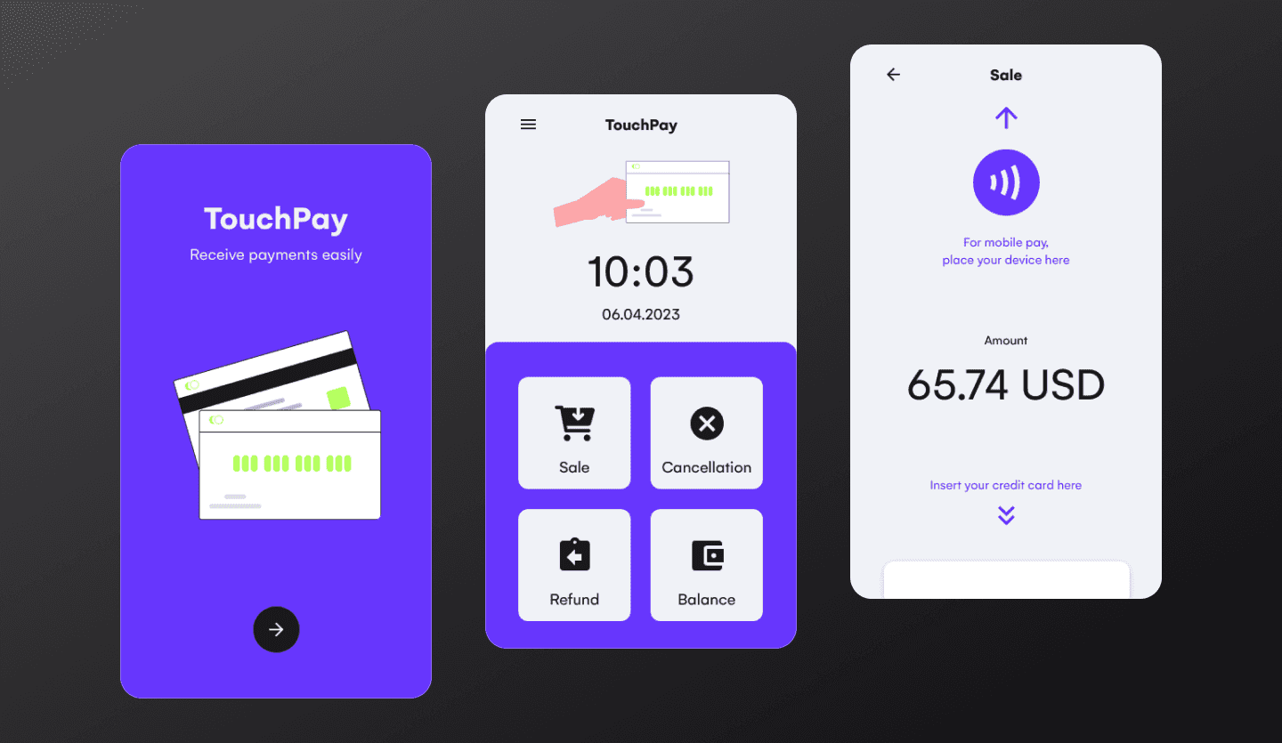 Smart POS terminal app UI design template