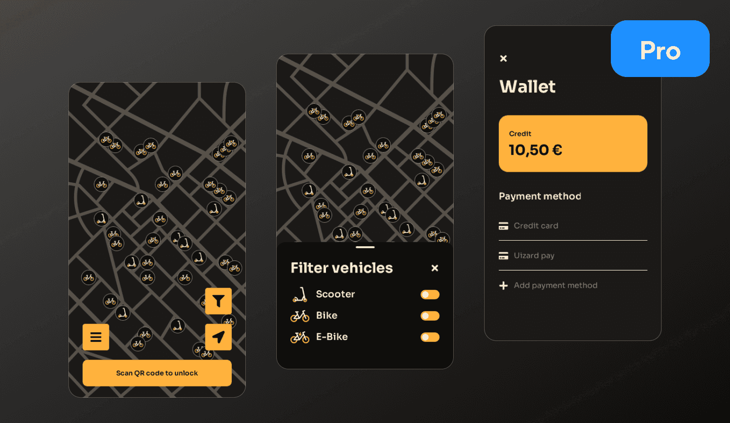 Bike rental app design summary page