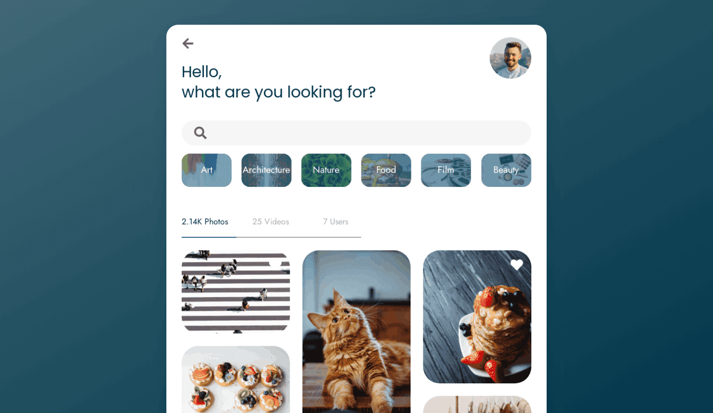 mood board tablet app design template homepage