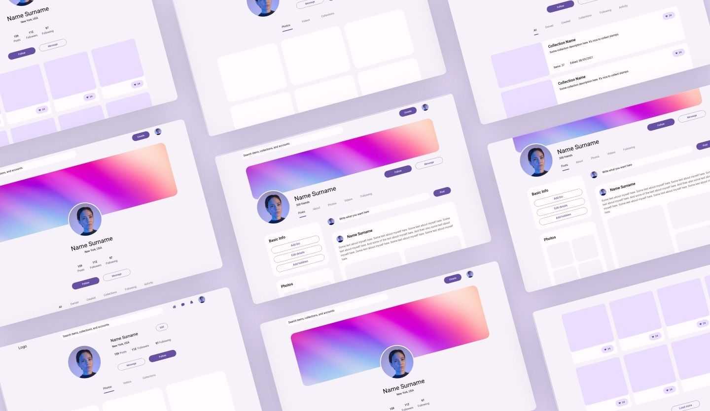 google material ui 3 website design profile screens