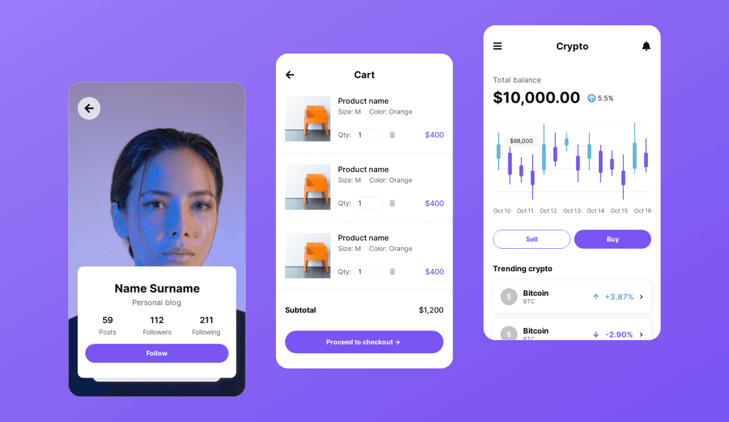 mobile ui kit ecommerce components