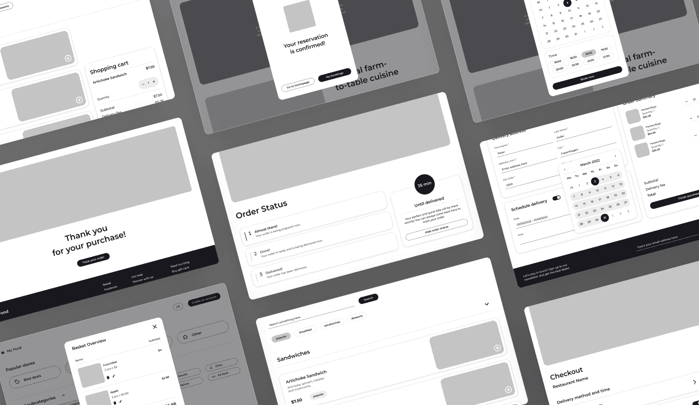 website wireframe ui kit details page