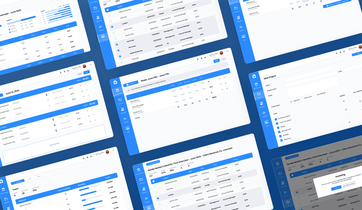 employee time tracking web app summary design