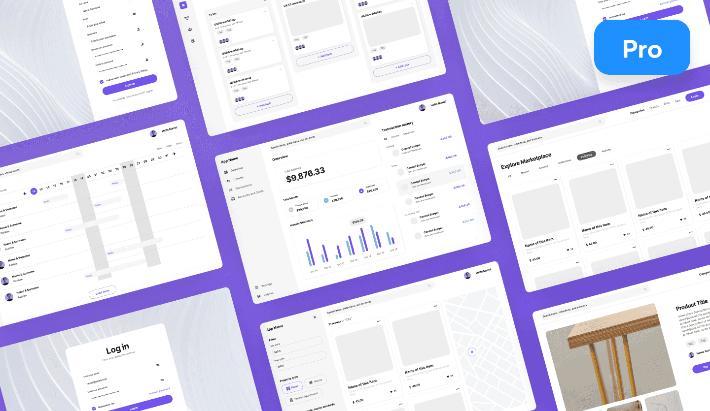 web ui kit design template cover