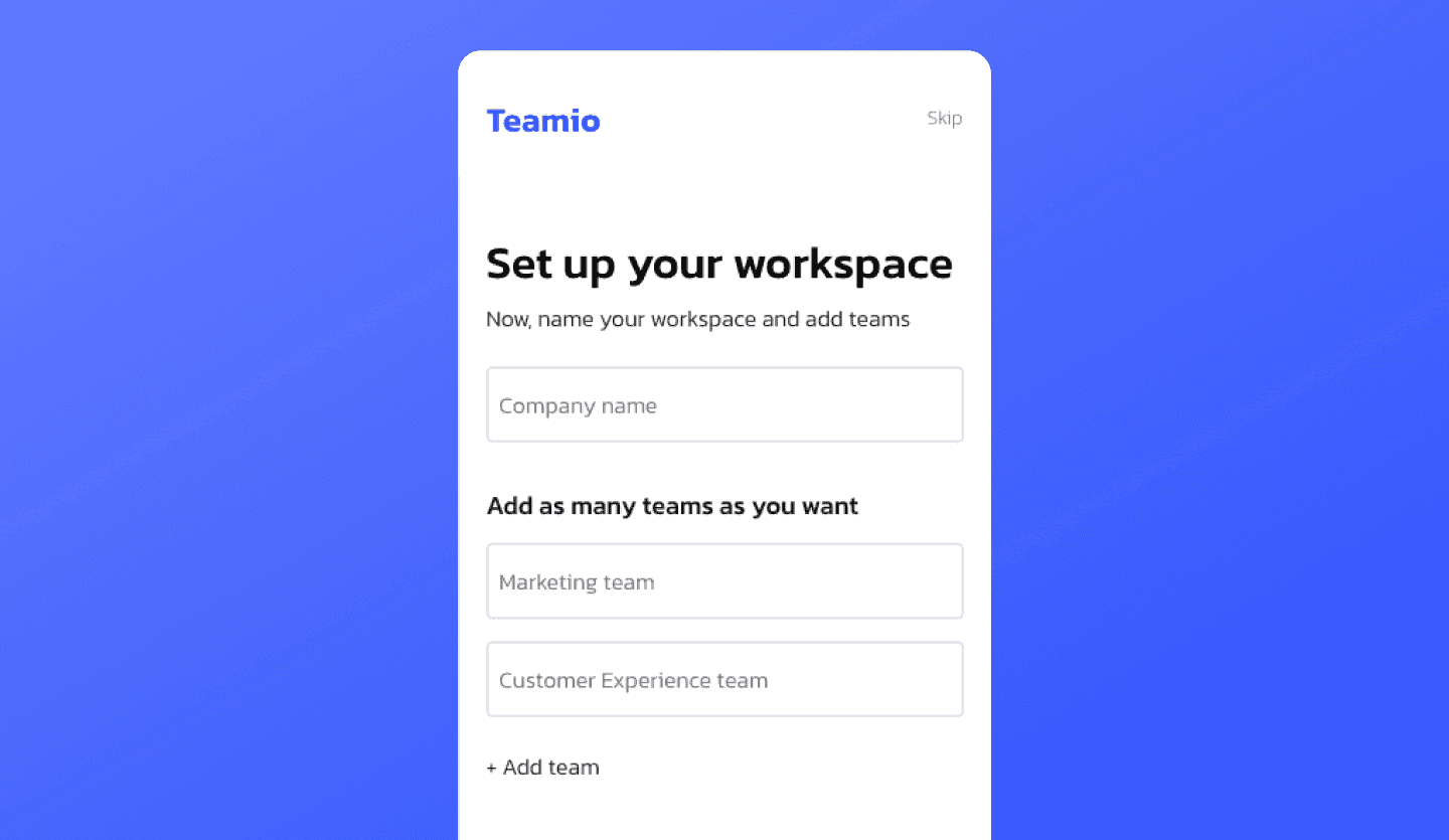 Work messaging app UI design template onboarding screen